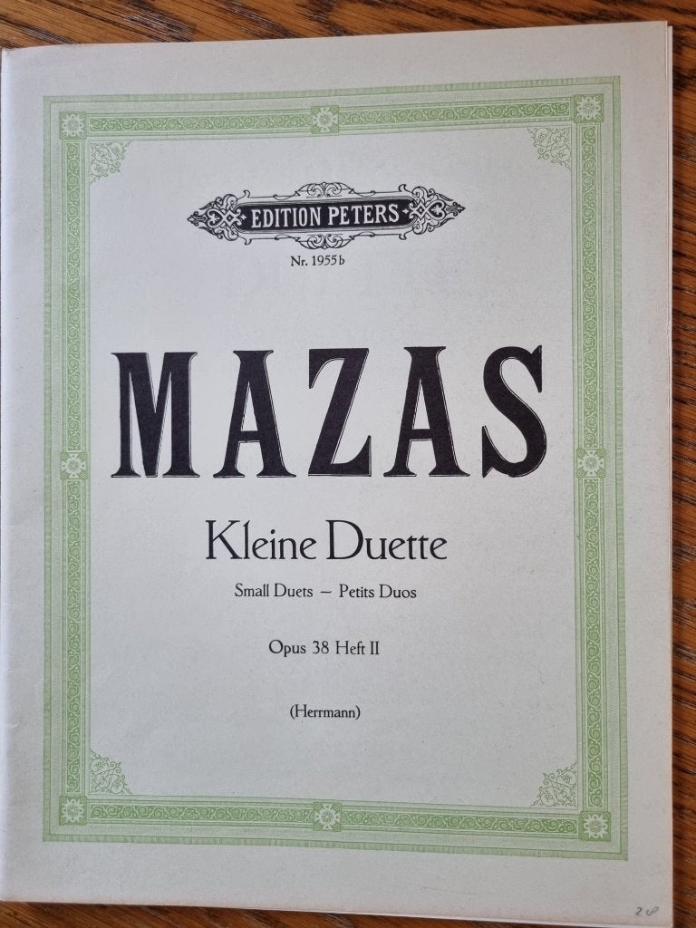 Mazas, Small duets, Opus 38 Heft II (Viool), Muziek en Instrumenten, Ophalen of Verzenden, Gebruikt, Les of Cursus, Klassiek