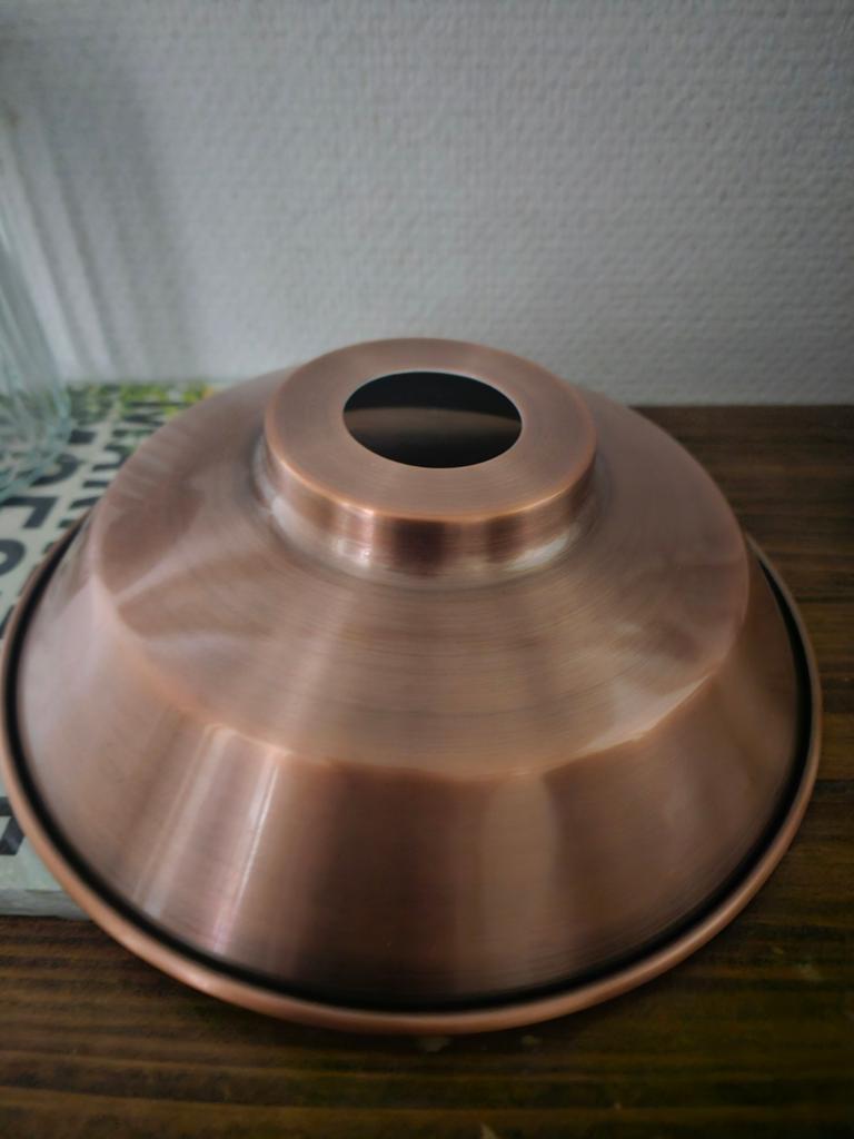 Koperen retro lampenkap, Gebruikt, Overige kleuren, Rond, Ophalen of Verzenden