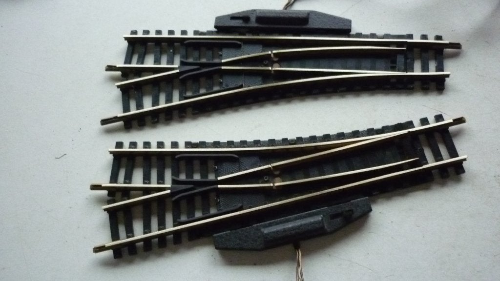 Fleischmann H0 6045 elektrische wissels L+R, Wisselstroom, Gebruikt, Fleischmann, Rails