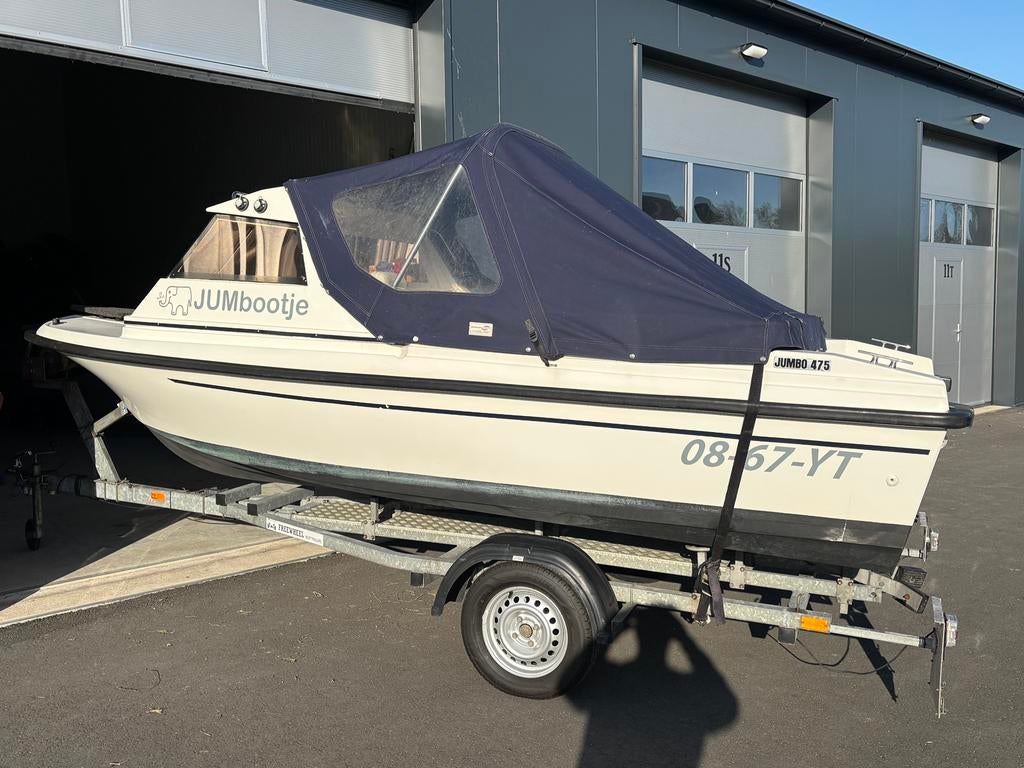 Jumbo 475 visboot bj 2011 .Inruil mogelijk ZOnder trailer !, Ophalen, Gebruikt, 30 tot 50 pk, Buitenboordmotor