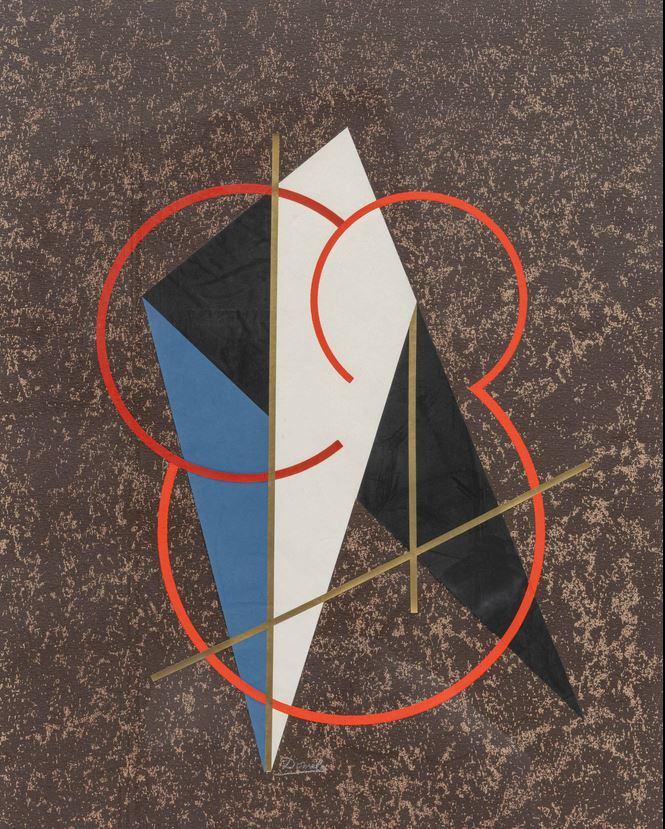 César Domela Nieuwenhuis(1900)Zeefdruk Collage"Abstract" Ges, Antiek en Kunst, Ophalen of Verzenden