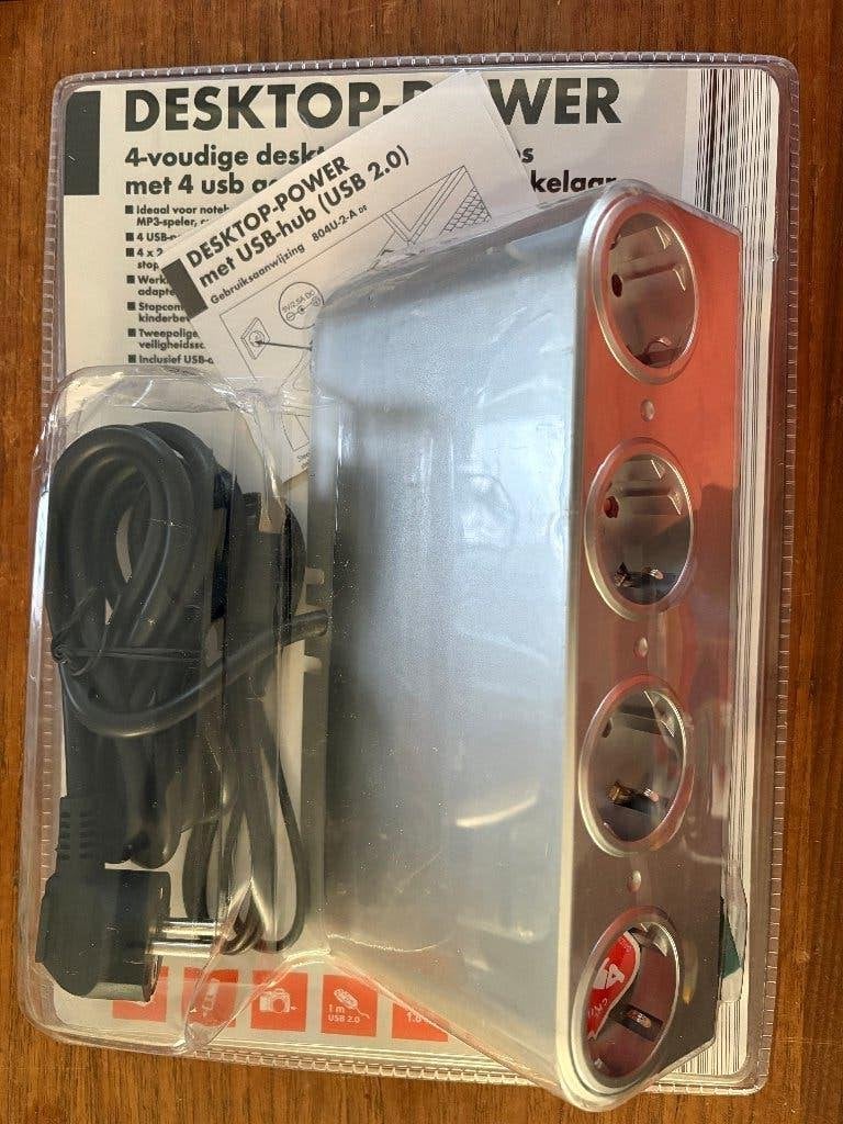 Desktop power met schakelaar 4 x USD en 4x 220 V, Ophalen of Verzenden, Nieuw, Overige merken, Stekkerdoos