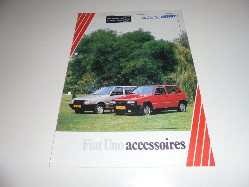 brochure Fiat Uno accessoires  1986, Ophalen of Verzenden, Gelezen, Overige merken