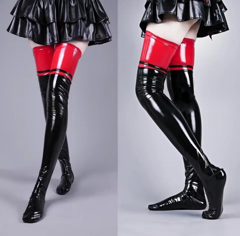 Prachtige Lak Hold Up Kousen, tm XL, Kleding | Dames, Stay-up kousen, Verzenden, Zwart, Nieuw