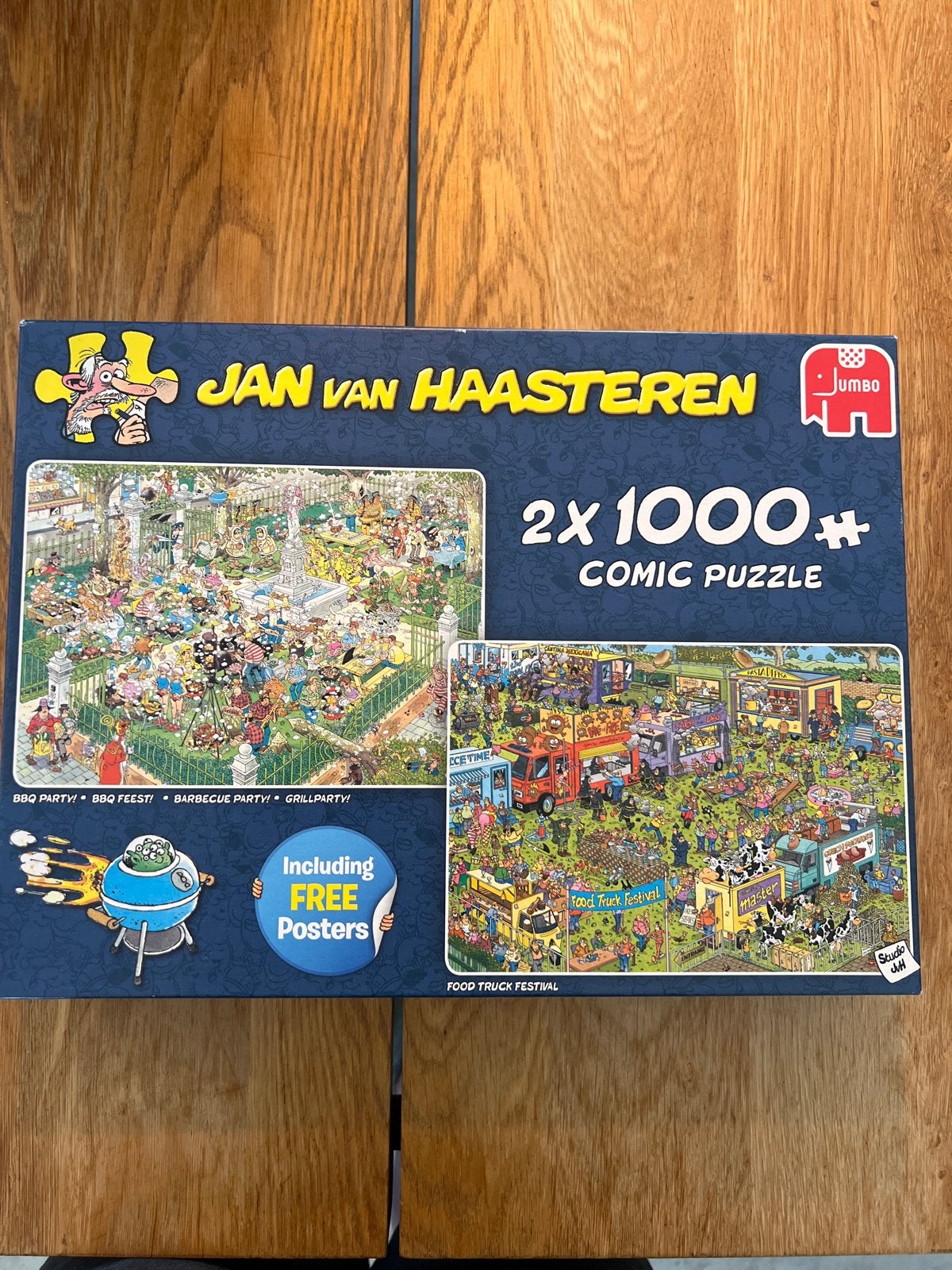 Jan van Haasteren 2x1000 stukjes - BBQ & Food Truck Festival, Ophalen, 500 t/m 1500 stukjes, Zo goed als nieuw, Legpuzzel