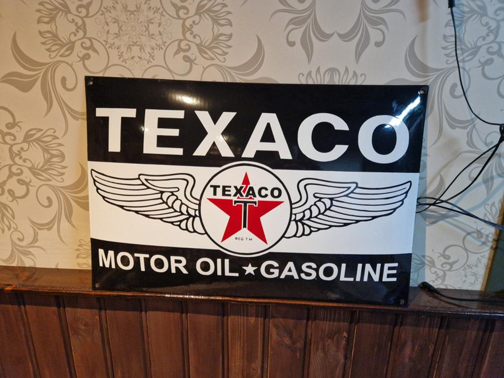 Texaco emaille bord, Ophalen of Verzenden, Reclamebord