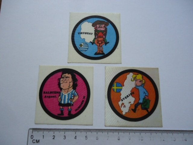sticker 1974 WK Voetbal FLEER Walldorf Worldcup Wm 74 strip, Verzenden, Zo goed als nieuw, Sport