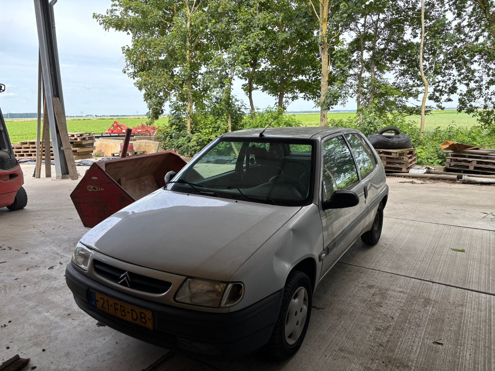 Citroën Saxo 1.0 I 2000 Grijs.107k km, Ophalen of Verzenden, Gebruikt, Citroën, Motorkap