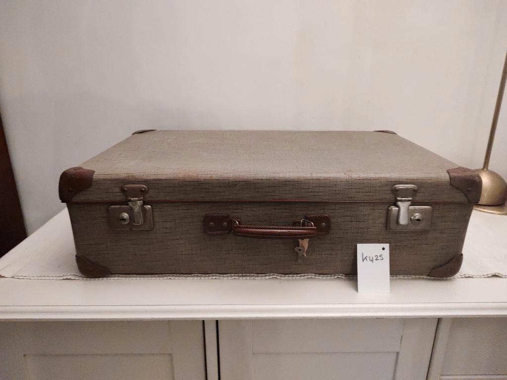 K425 VINTAGE  jaren 40 koffer van geperst karton, 60 tot 70 cm, Overige materialen, Gebruikt, -