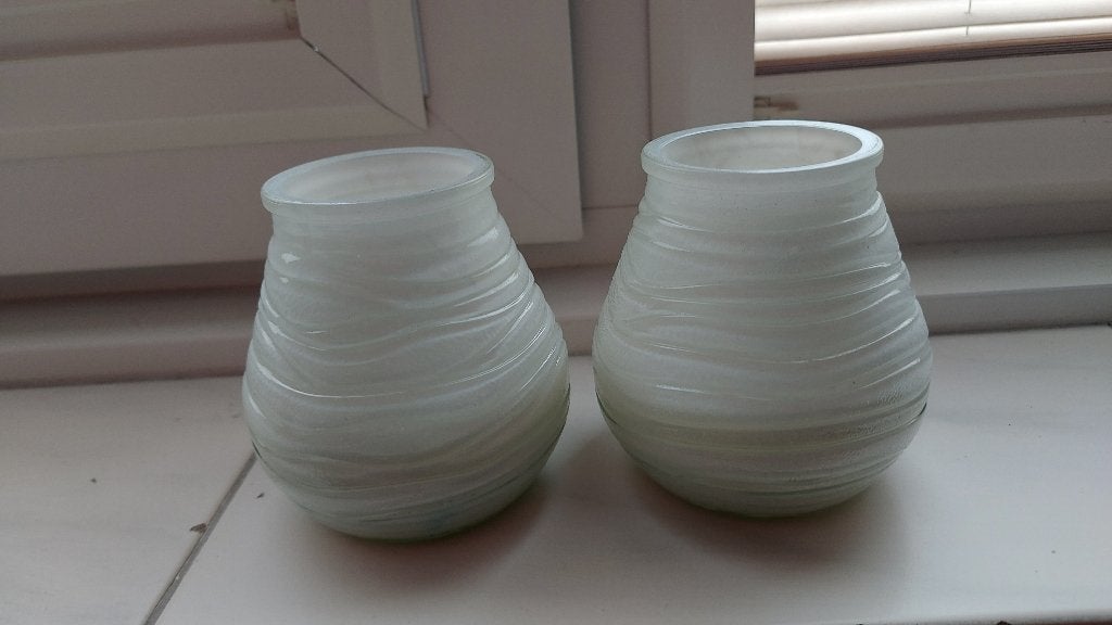 GLAZEN KAARSENHOUDERS geel wit rood, Ophalen of Verzenden, Zo goed als nieuw, Meerkleurig, Glas
