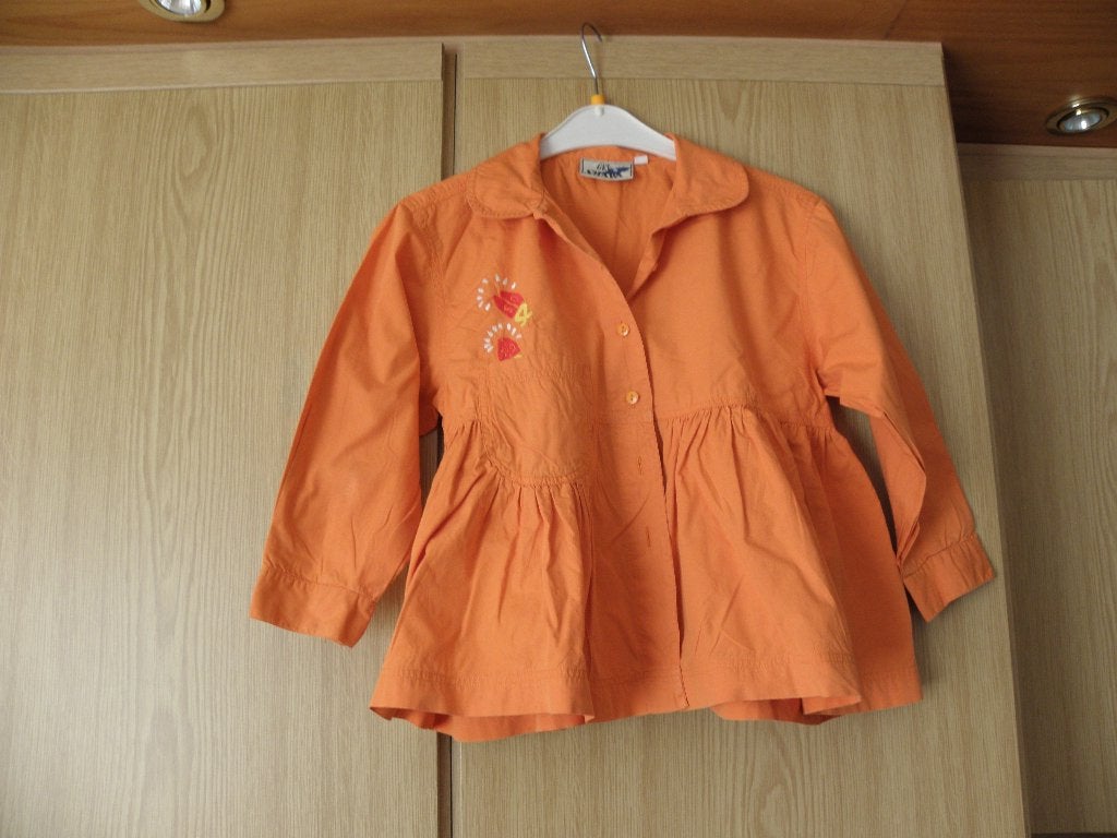 Goedkoop vintage oranje katoenen tuniek jurkje GET SMART 140, Gebruikt, Meisje, Ophalen of Verzenden, Jurk of Rok