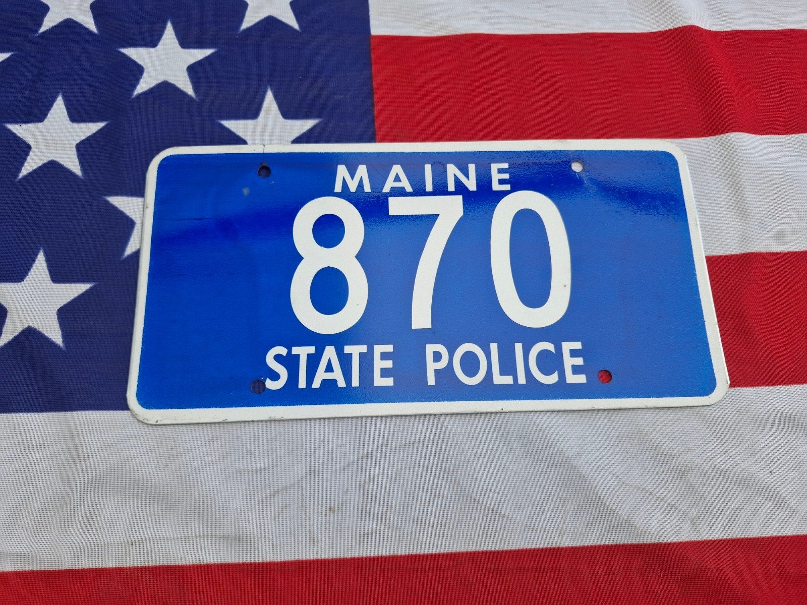 Kentekenplaat Maine State Police USA Nummerplaat nummerbord, Ophalen of Verzenden, Gebruikt, Auto's