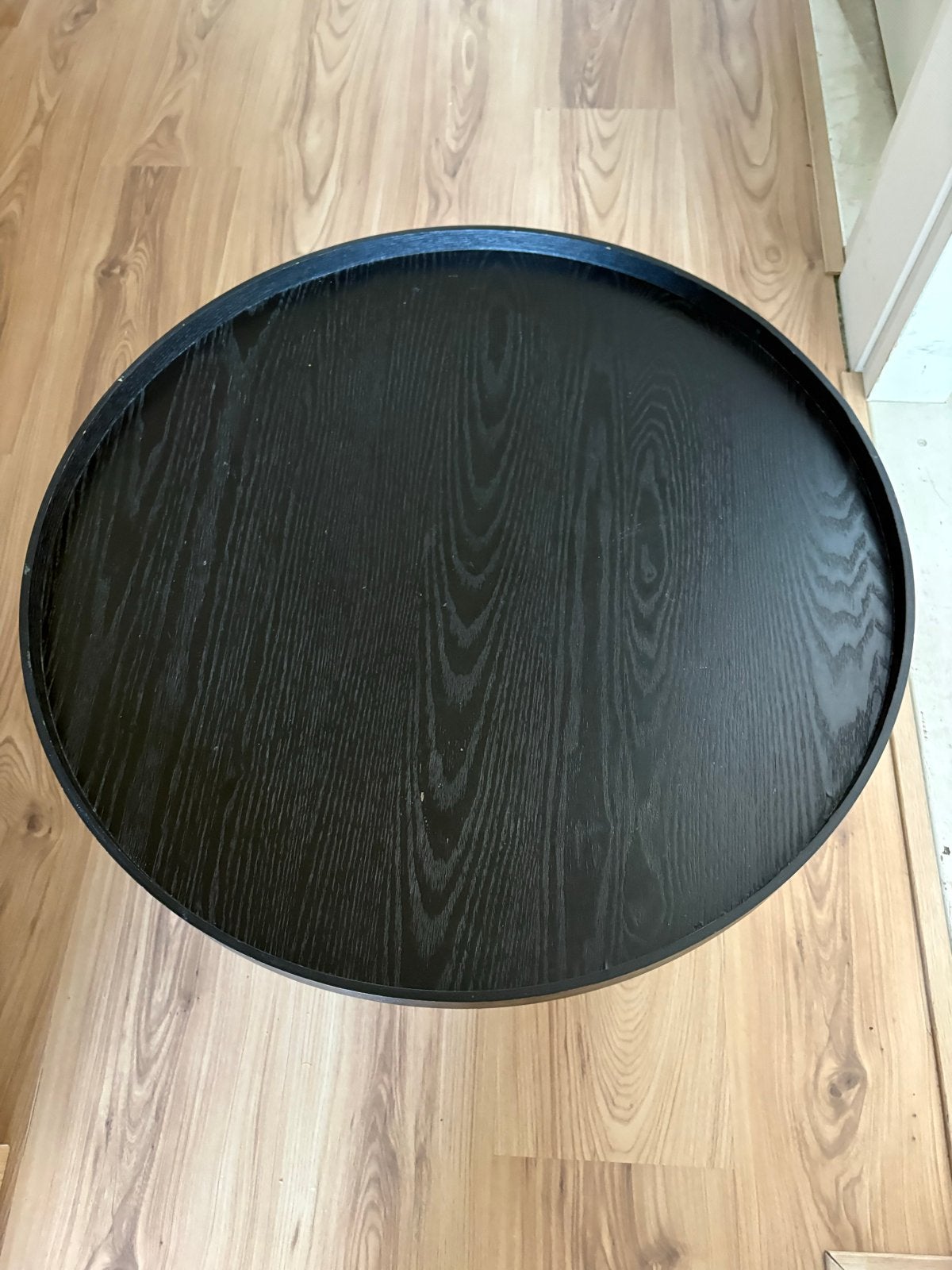 Zwart bijzettafeltje/salontafel van Woood, Ophalen, Minder dan 45 cm, Minder dan 55 cm, Gebruikt