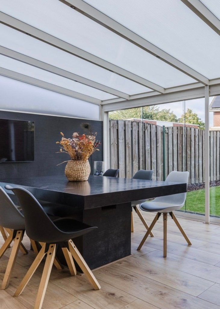 Robuuste betonnen eettafel 214 x 105 cm, Ophalen, Gebruikt, Rechthoekig, Overige materialen