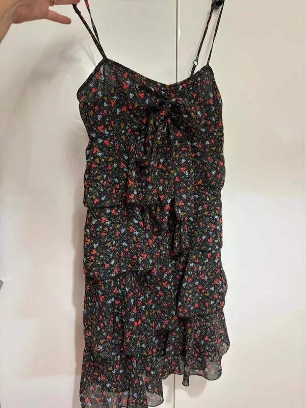Amisu jurk zomerjurk ruffles volants L / 40, Kleding | Dames, Zwart, Ophalen of Verzenden, Zo goed als nieuw, Maat 36 (S)