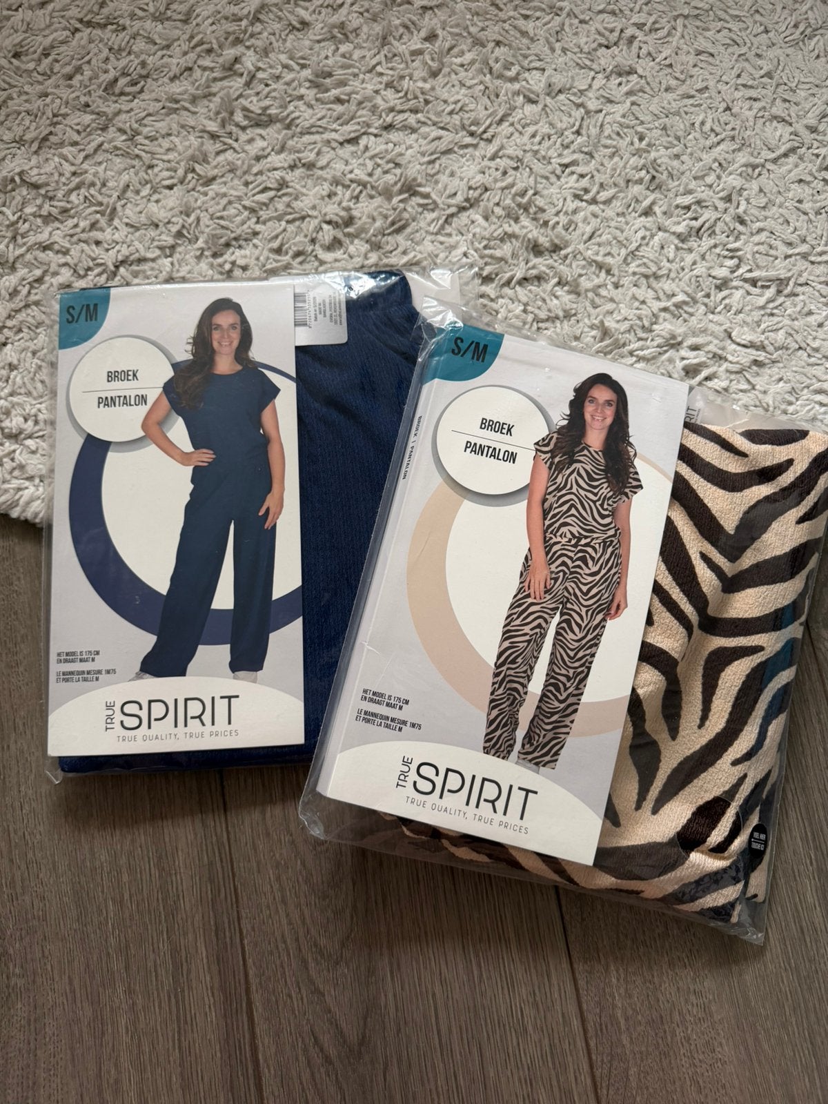 2x True Spirit pantalon blauw & beige/bruin maat S/M, Kleding | Dames, Broeken en Pantalons, Maat 38/40 (M), Blauw, Nieuw, Ophalen of Verzenden