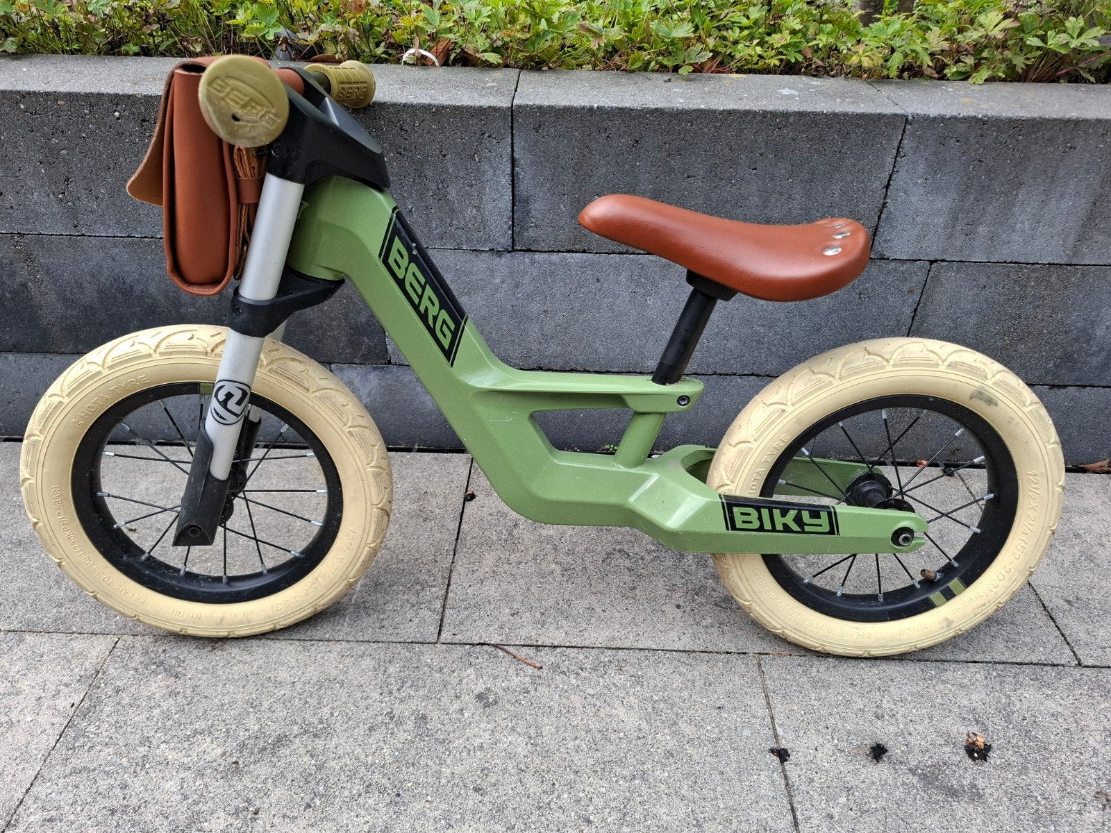 BERG Biky loopfiets - Groen met bruin zadel, Ophalen, Gebruikt, Minder dan 16 inch, BERG