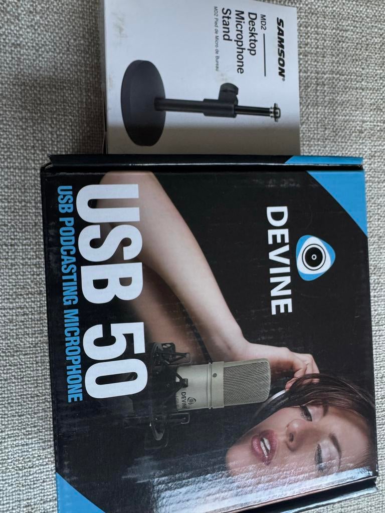 DEVINE USB 50 Podcast Microfoon met Samson Standaard, Ophalen of Verzenden, Nieuw, Studiomicrofoon