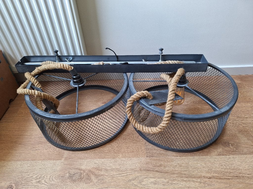 Plafondlamp, Ophalen, Zo goed als nieuw, Metaal, Industrieel