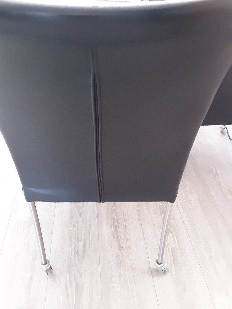 Eetkamerstoelen Bert Plantagie, Ophalen, Gebruikt, Zwart, Leer
