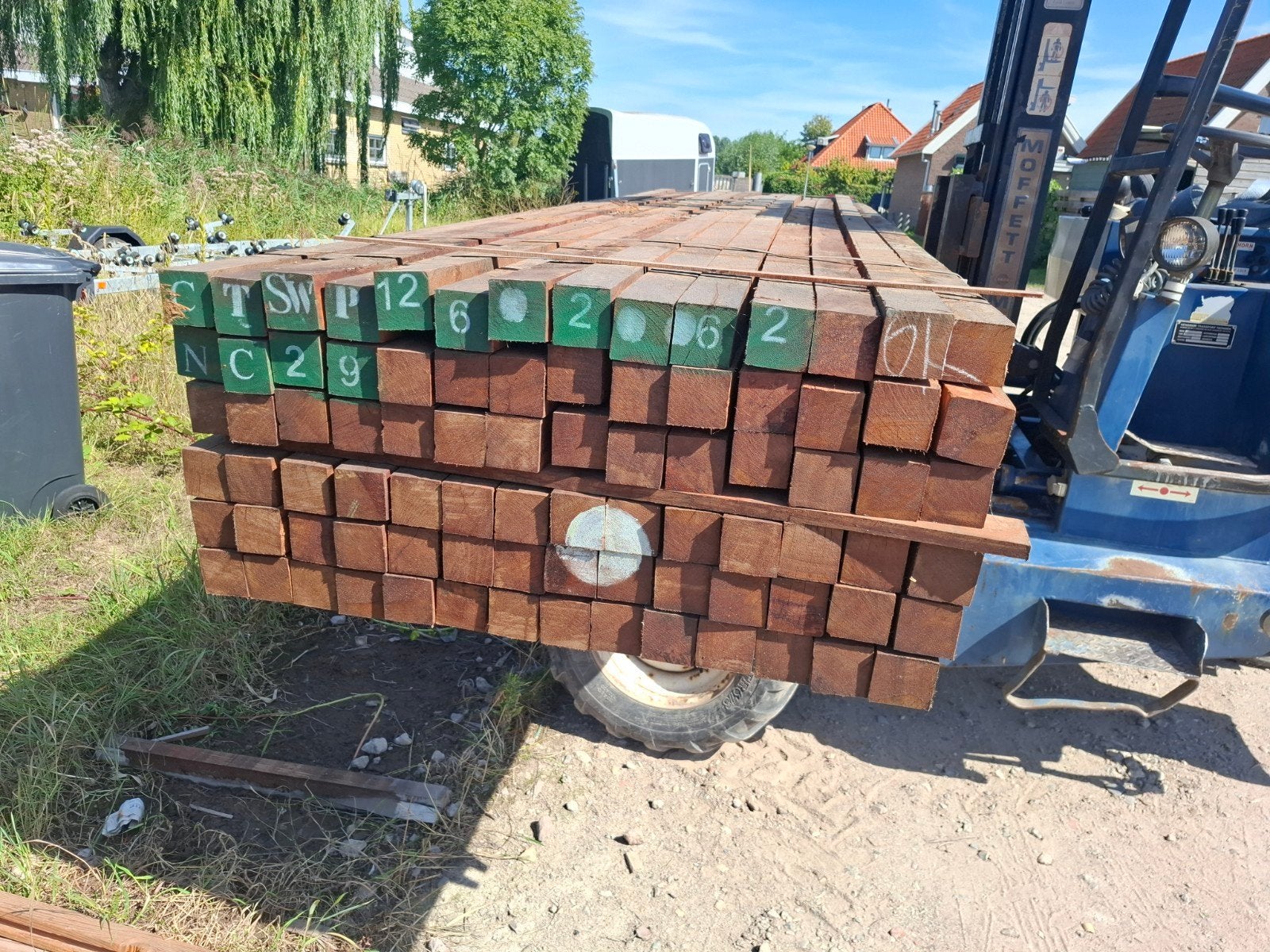hardhout palen balken 7x7x400 cm bezorgen mogelijk, Ophalen, Nieuw, Hardhout, 250 cm of meer