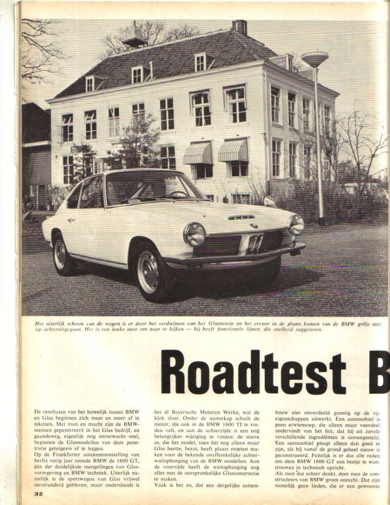 Autovisie test BMW 1600 GT April 1968, Ophalen of Verzenden, Gelezen, BMW