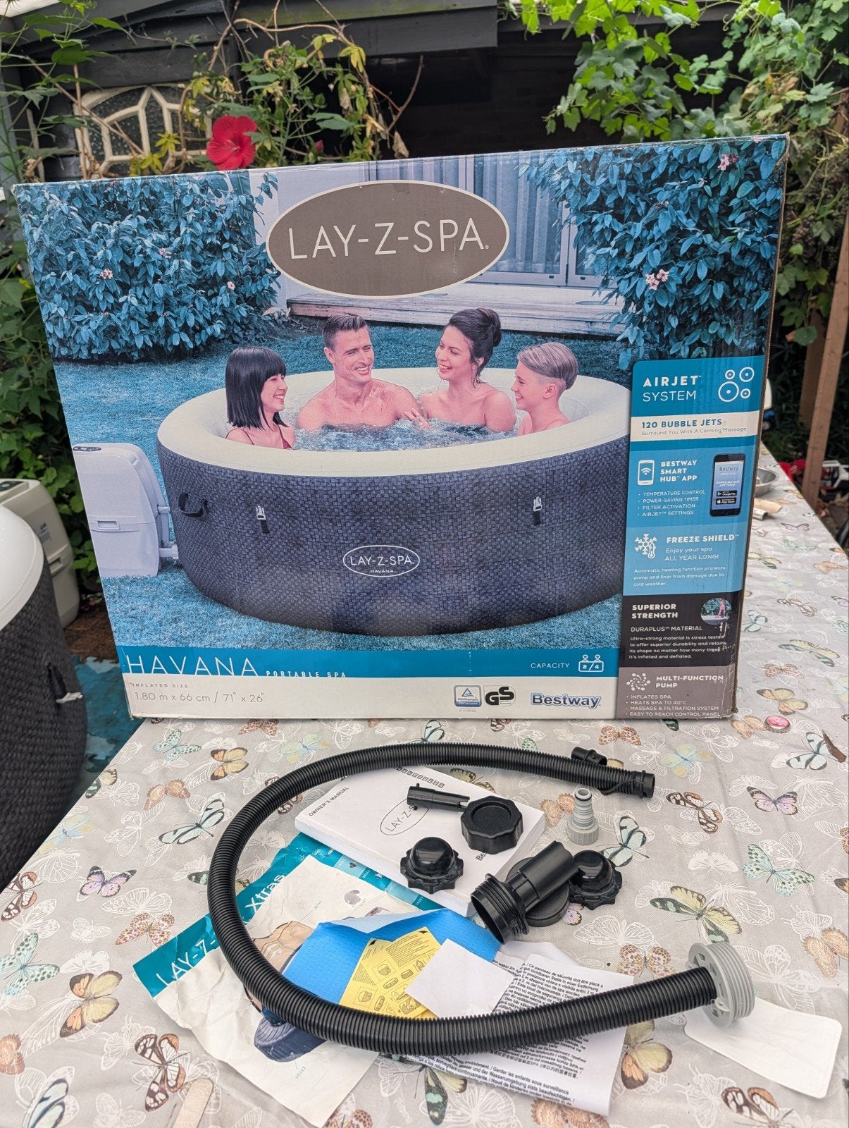 Lay-Z-Spa Havana opblaasbare jacuzzi met AirJet systeem, Tuin en Terras, Bubbelbaden en Hottubs, Ophalen of Verzenden, Zo goed als nieuw