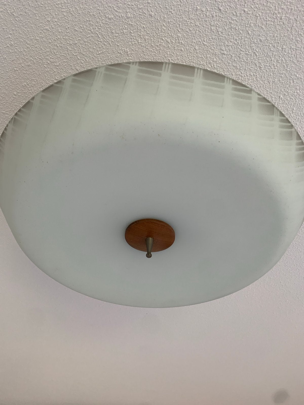Vintage Plafondlamp met Melkglas Kap, Ophalen of Verzenden