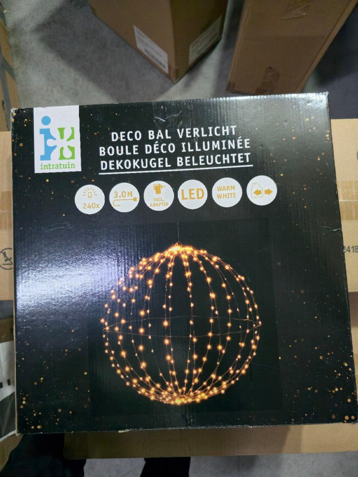 Intratuin Deco Bal Verlicht LED Warm Wit - Diverse Maten, Tuin en Terras, Buitenverlichting, Overige materialen, Minder dan 50 watt