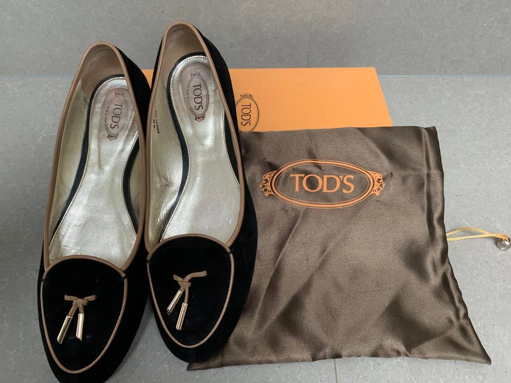 Tods ballerina zwart maat 40, Ophalen of Verzenden, Zo goed als nieuw, Zwart