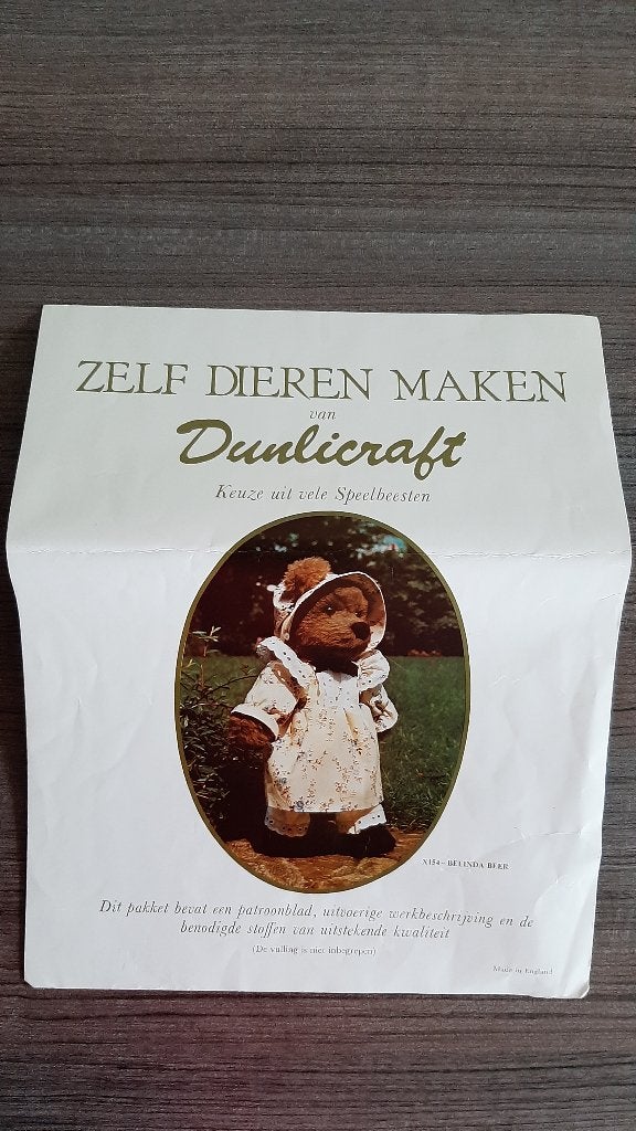 patronen zelf te maken knuffels Beer en Haas, Overige karakters, Ophalen of Verzenden, Zo goed als nieuw, Beer