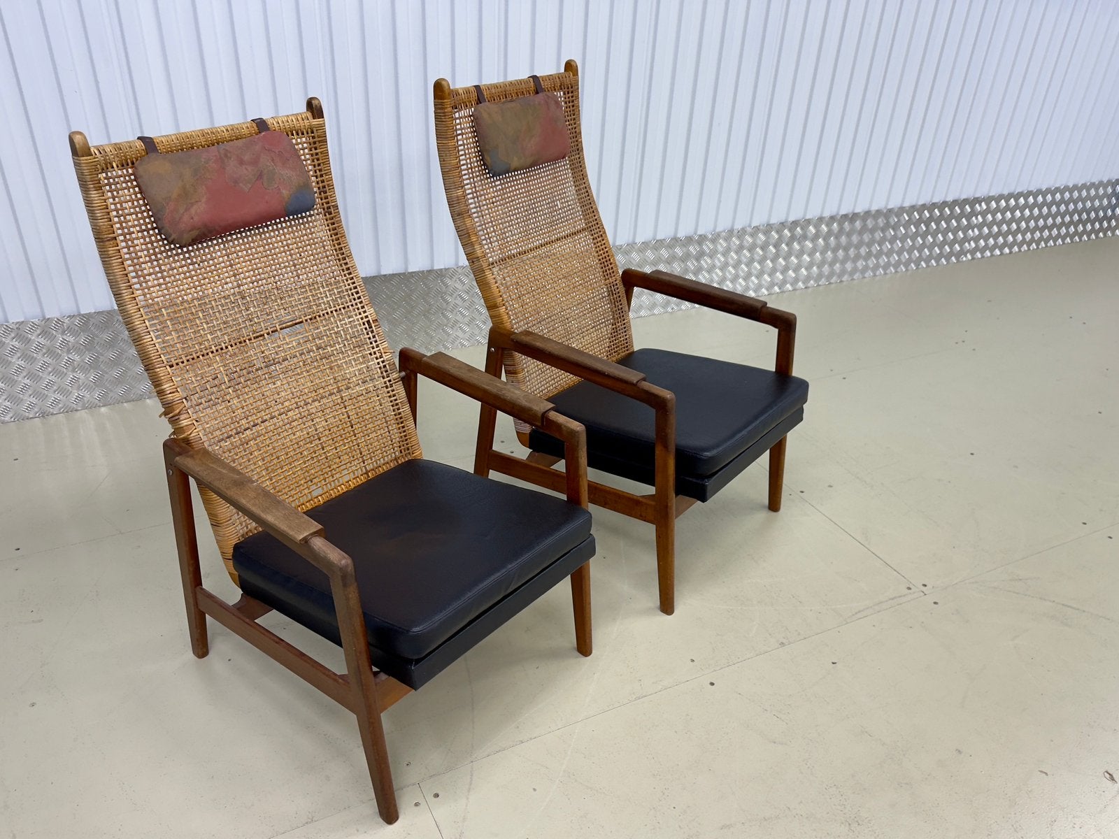 2 vintage Muntendam - Jonkers design Lounge Fauteuils Rotan, Huis en Inrichting, Gebruikt, |, Minder dan 75 cm, Ophalen of Verzenden