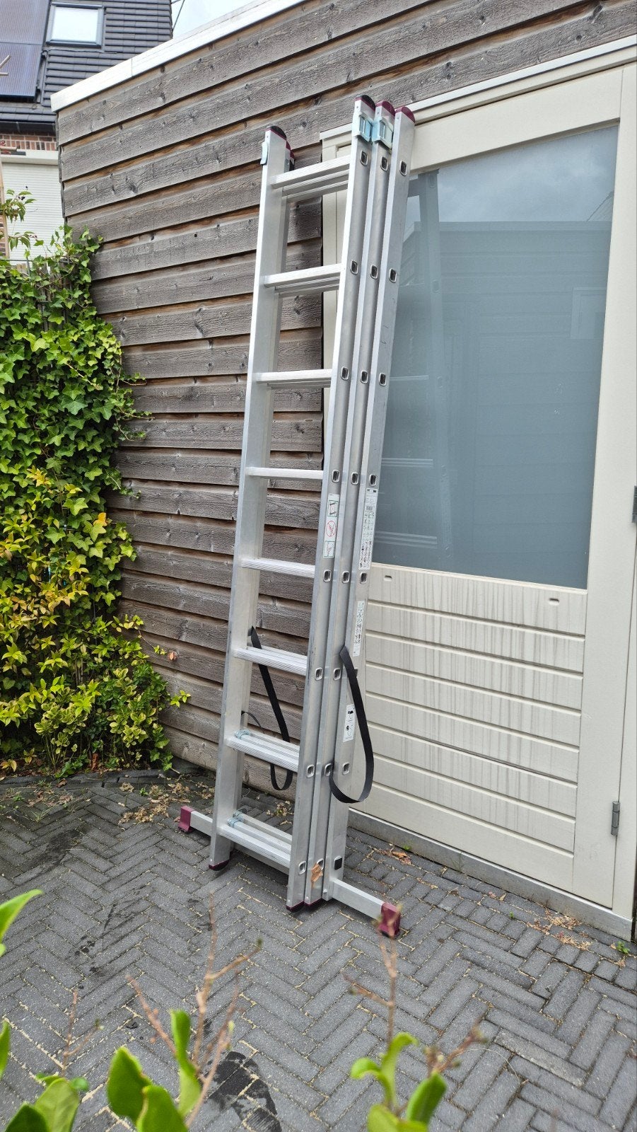 Ladder 3x8 treden reformladder | uitschuifbaar tot 5m, Doe-het-zelf en Verbouw, Ladders en Trappen, Ophalen of Verzenden, Zo goed als nieuw