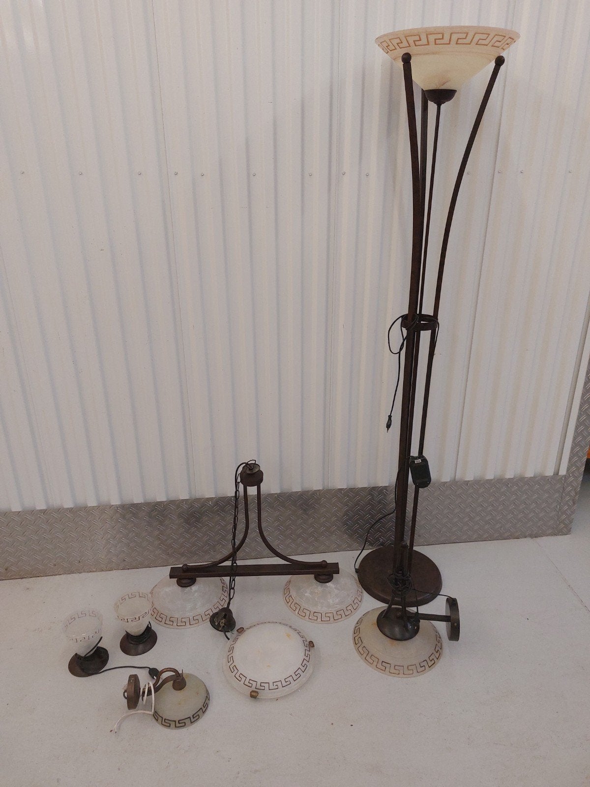 Diverse lampen: hang-, sta-, wand- en plafondlampen of lose, Ophalen of Verzenden, Gebruikt, Glas