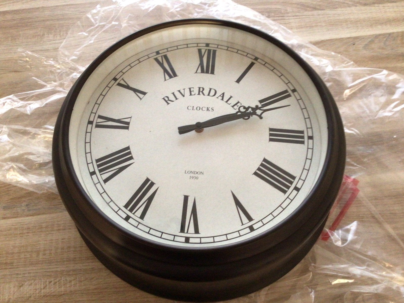 Riverdale Wandklok met Romeinse Cijfers - Ø 45 cm, Ophalen, Analoog, Overige merken, Wandklok