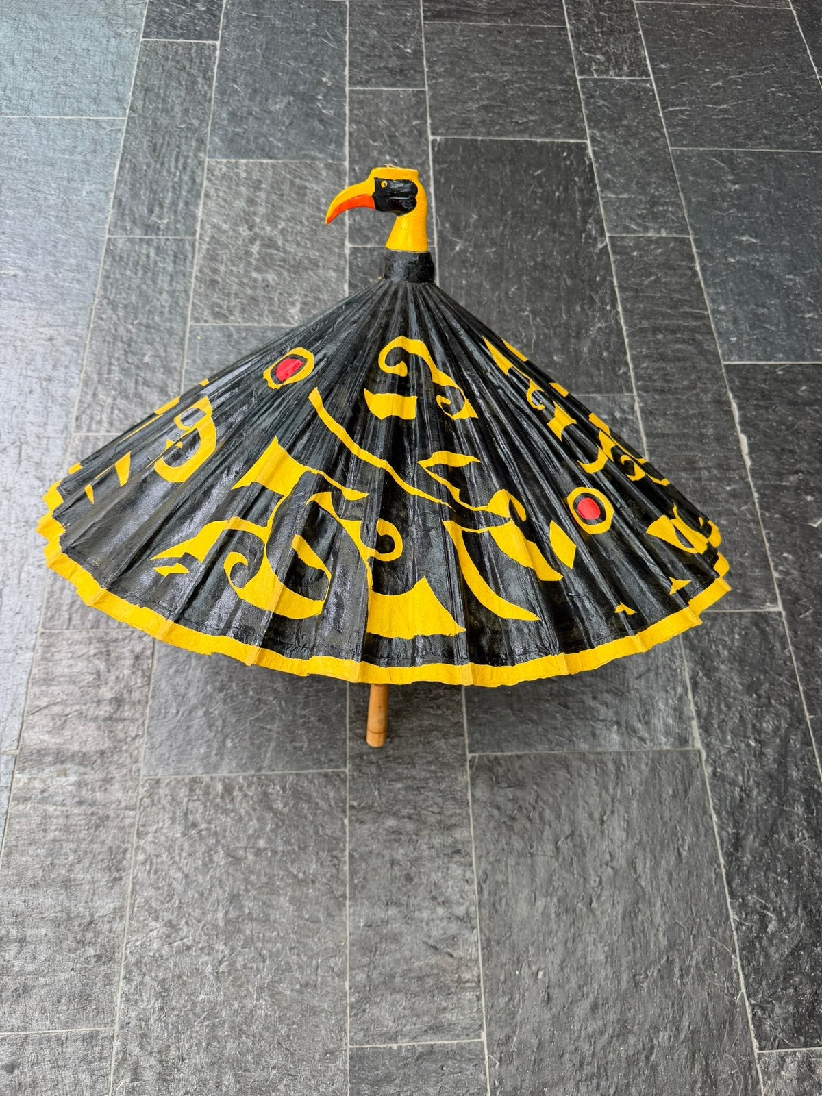 VINTAGE Bamboe parasol 65 cm lang. Hornbill vogelkop, Ophalen of Verzenden, Nieuw