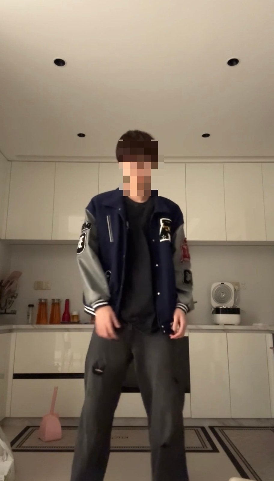 Stijlvol Collegejack / Varsity Jacket - Blauw/Grijs, Ophalen, Zo goed als nieuw, Maat 52/54 (L), Blauw