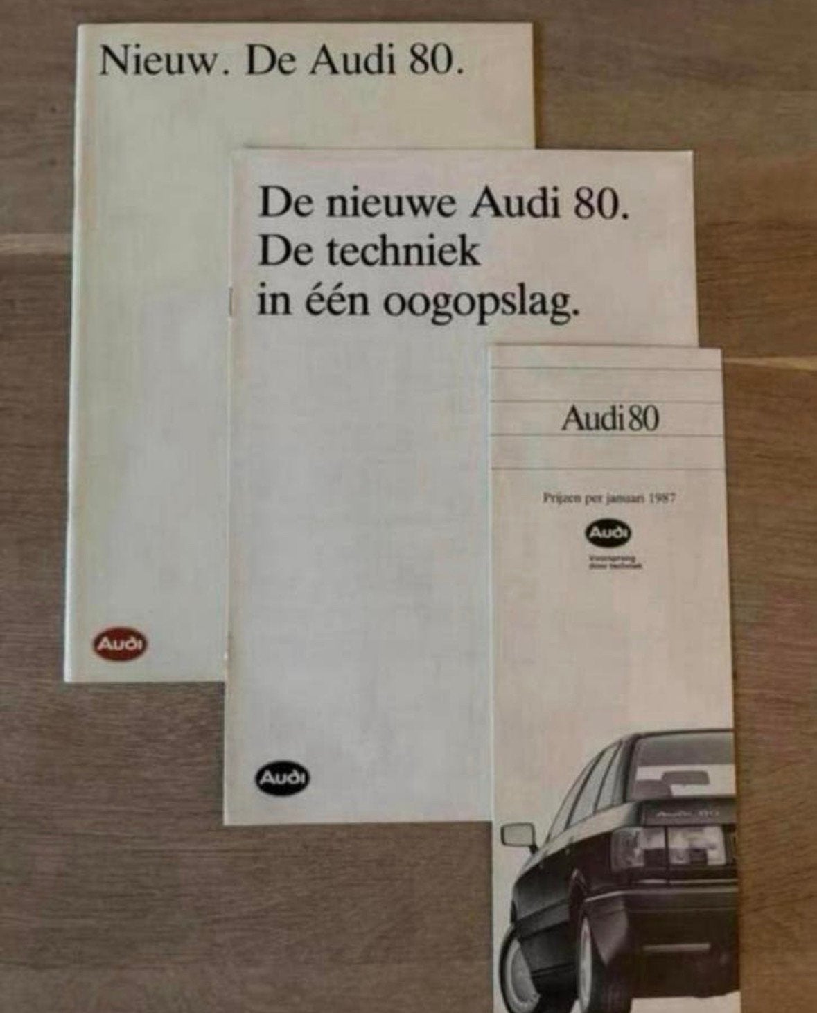 Unieke Audi 80 brochure, prijslijst, technisch ‘86/87, Ophalen of Verzenden, Gelezen, Audi