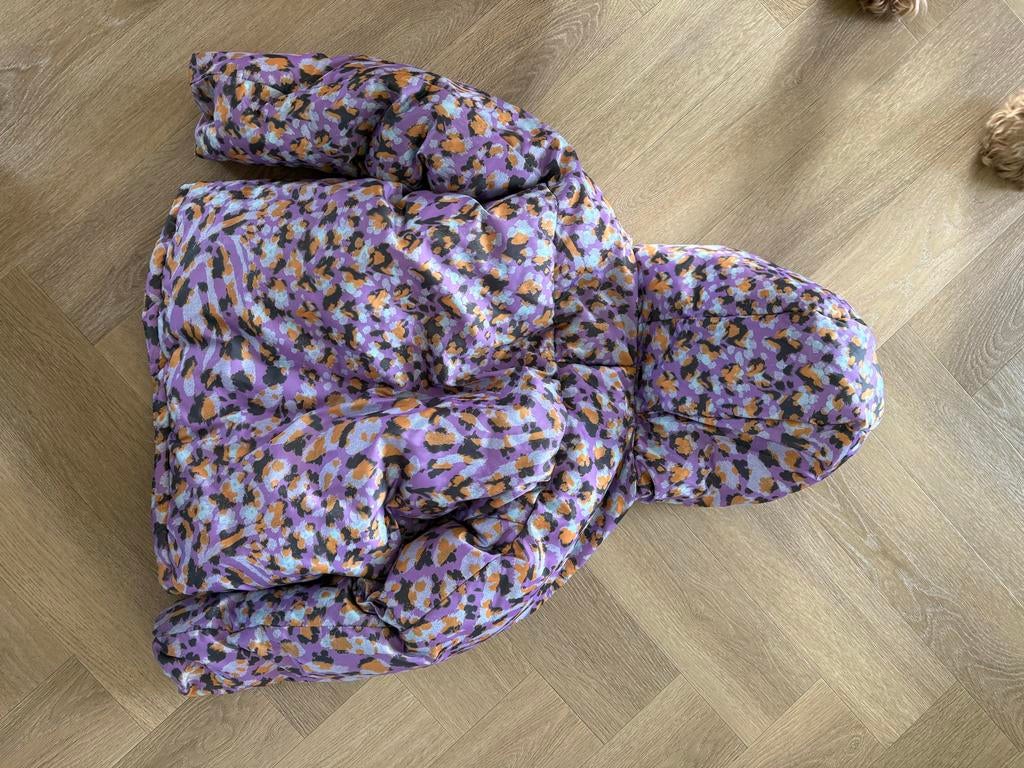 Scotch & Soda Pufferjack met luipaardprint, Kleding | Dames, Jassen | Winter, Zo goed als nieuw, Maat 34 (XS) of kleiner, Paars