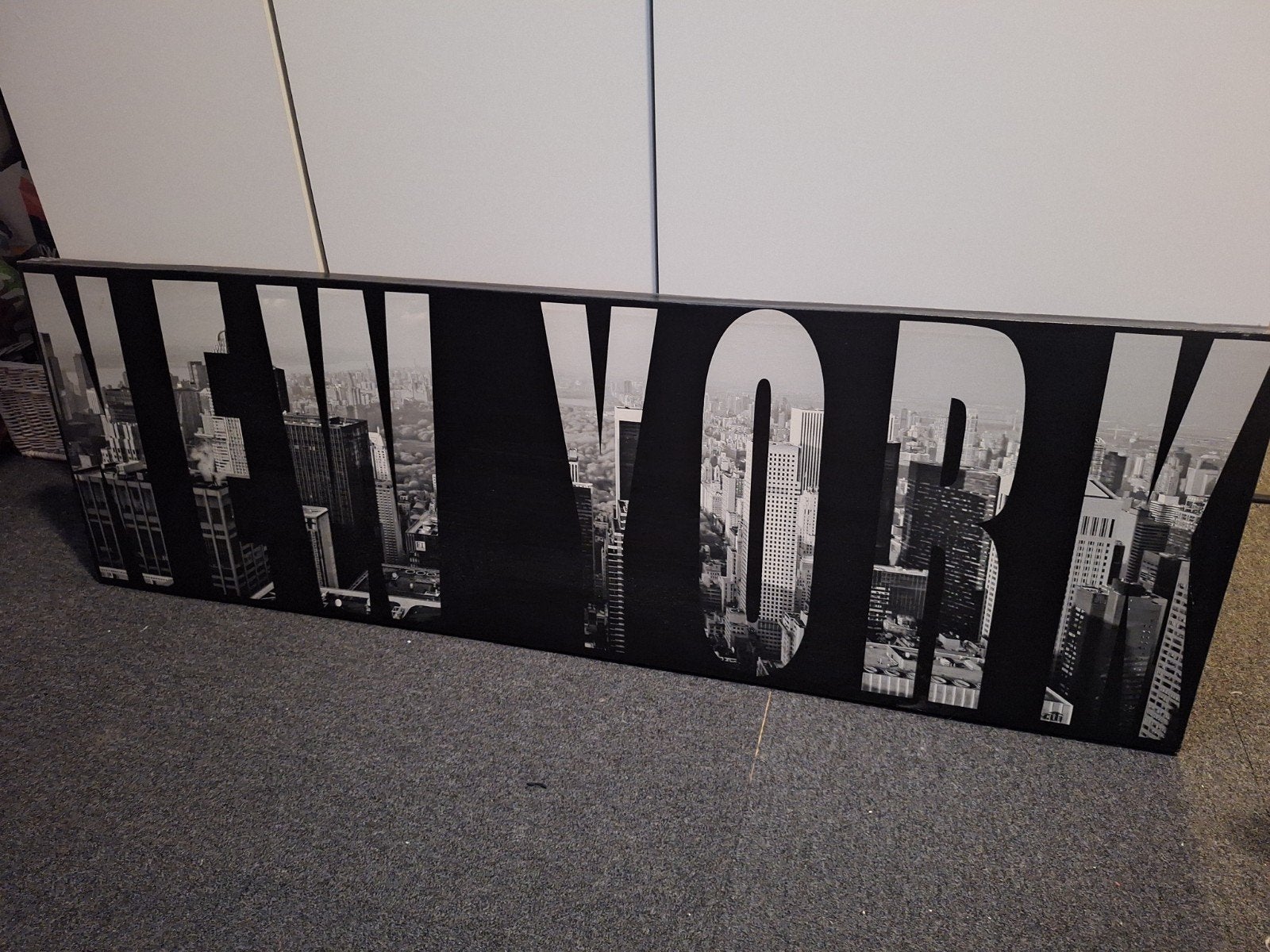 New York Canvas Schilderij - Zwart-wit Stadsgezicht, Ophalen, 125 cm of meer, Zo goed als nieuw, Schilderij