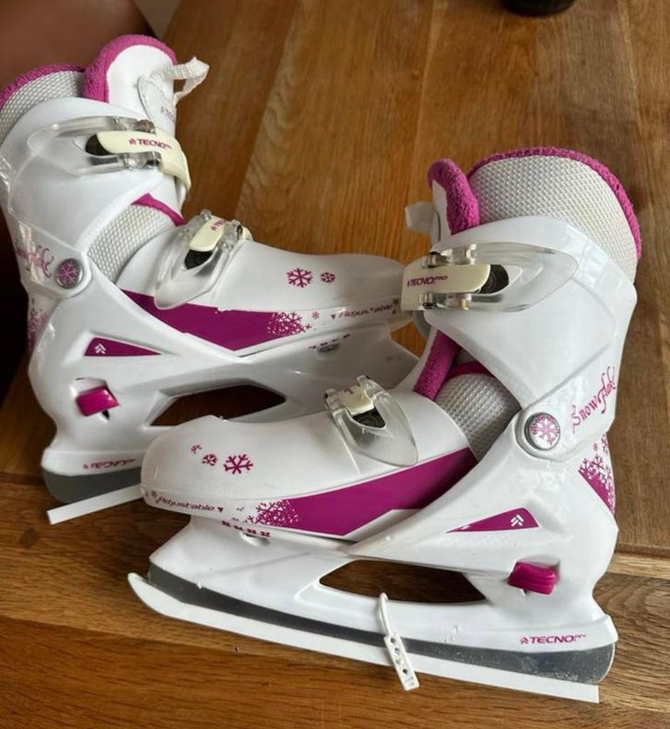 Tecno Pro Snowflake verstelbare kinderschaatsen maat 32-35, Overige merken, Ophalen of Verzenden, Zo goed als nieuw, IJshockeyschaatsen