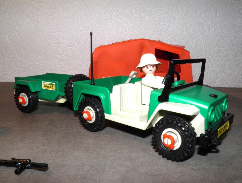 Playmobil Safari Jeep met aanhanger en figuren, Kinderen en Baby's, Speelgoed | Playmobil, Wild life, Gebruikt, Complete set, Voertuig