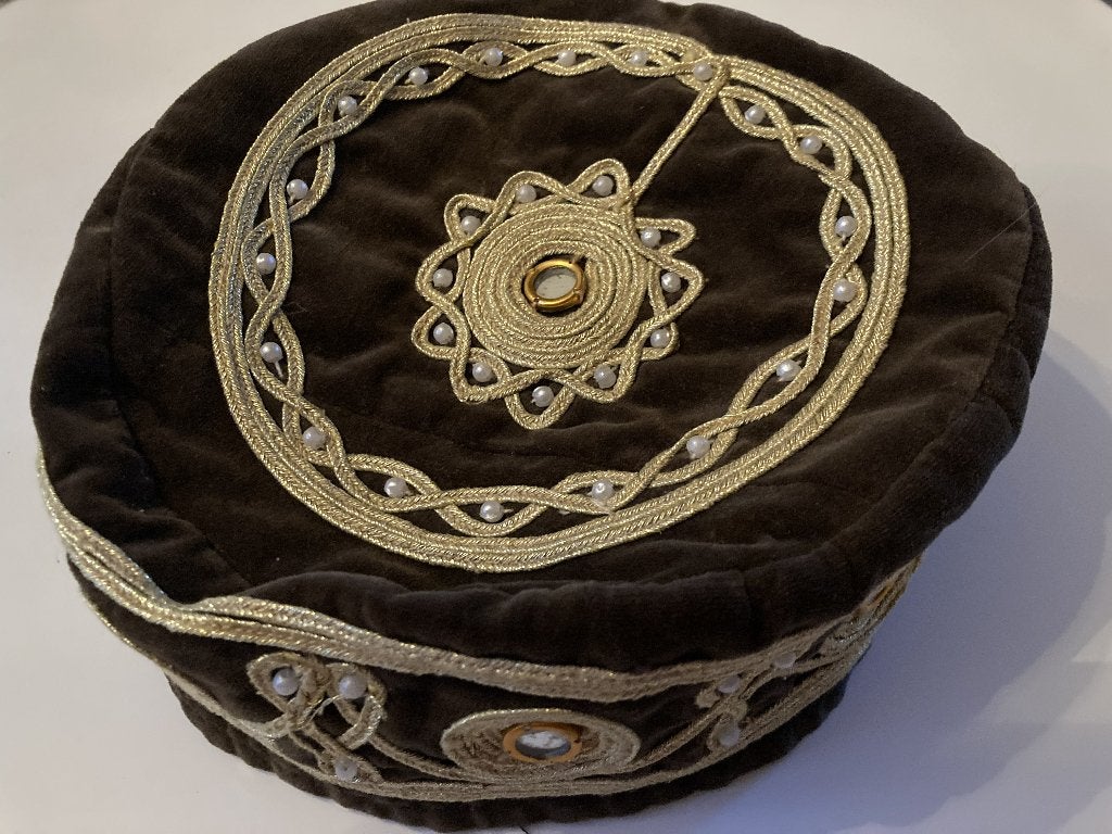 Vintage Fez Hoed Hoofddeksel PPSTK Bruin, Ophalen