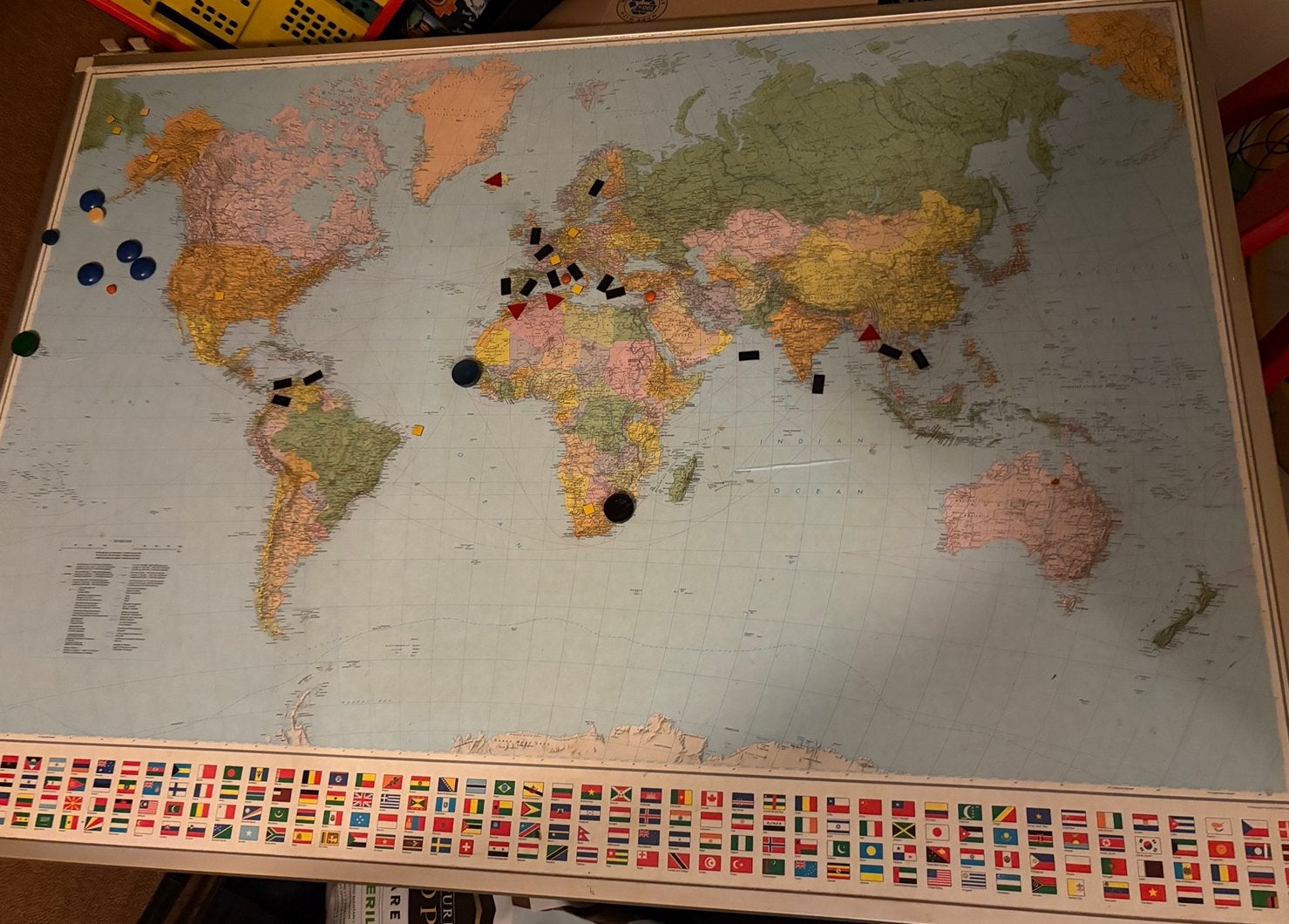 Wereldkaart magnetisch, Ophalen, Gebruikt