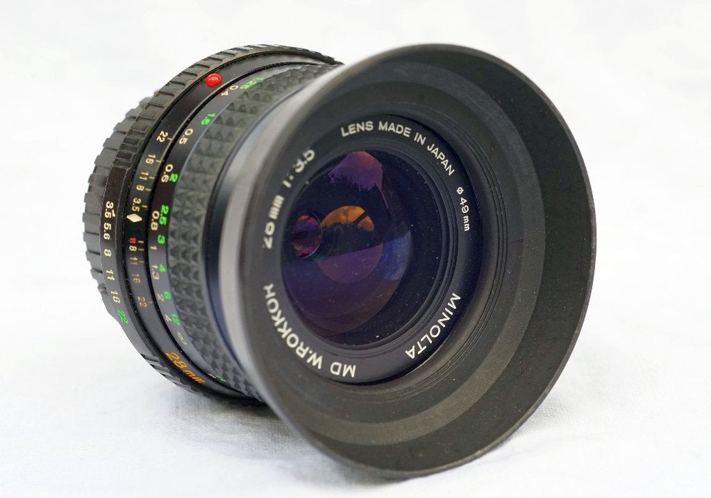 Minolta MD lenzen (e.a.) lijst 2 (voor analoog en digitaal), Ophalen of Verzenden, 1960 tot 1980