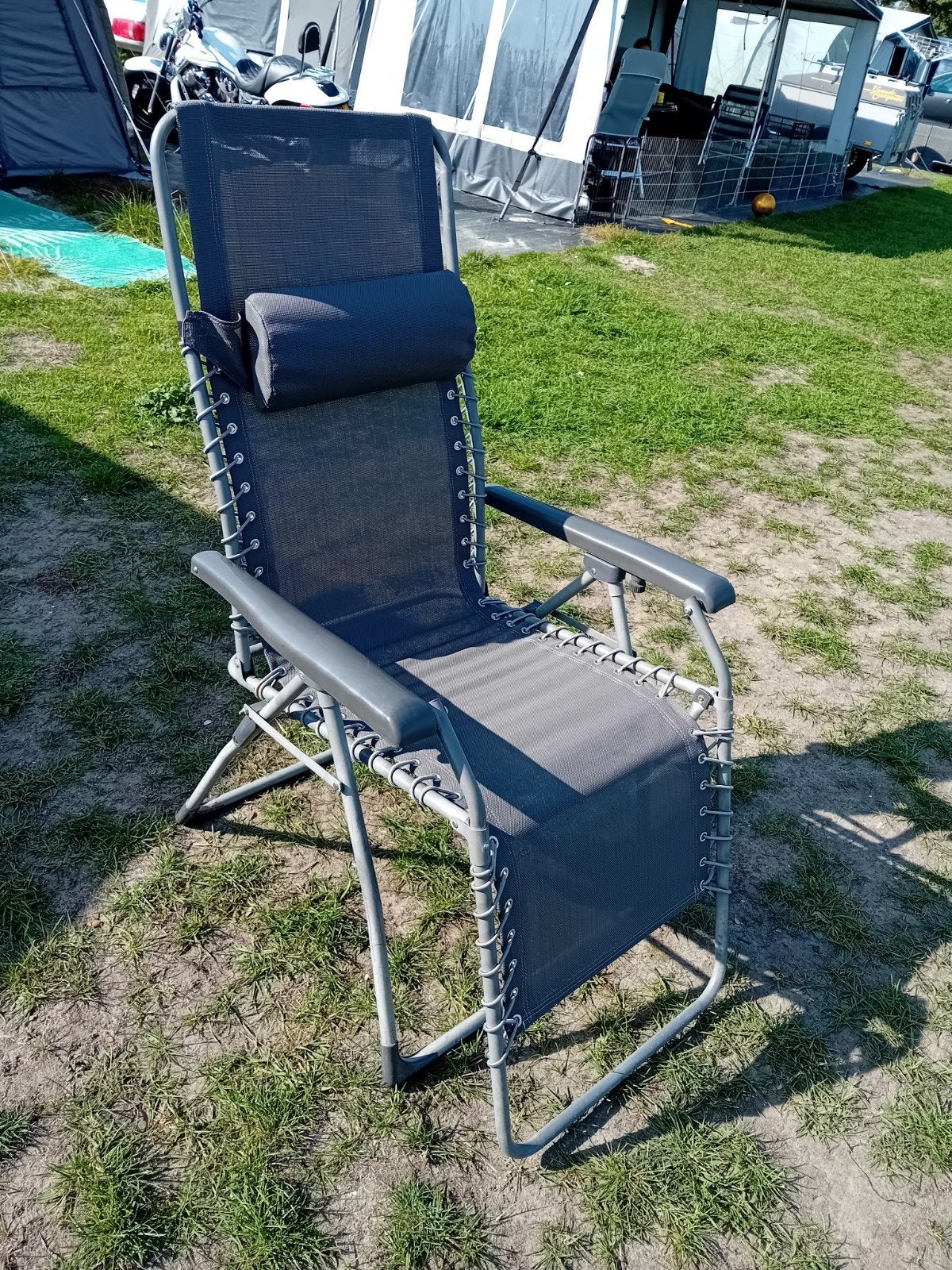 Comfortabele campingstoel / strandstoel / ligstoel, Ophalen, Zo goed als nieuw, Campingstoel