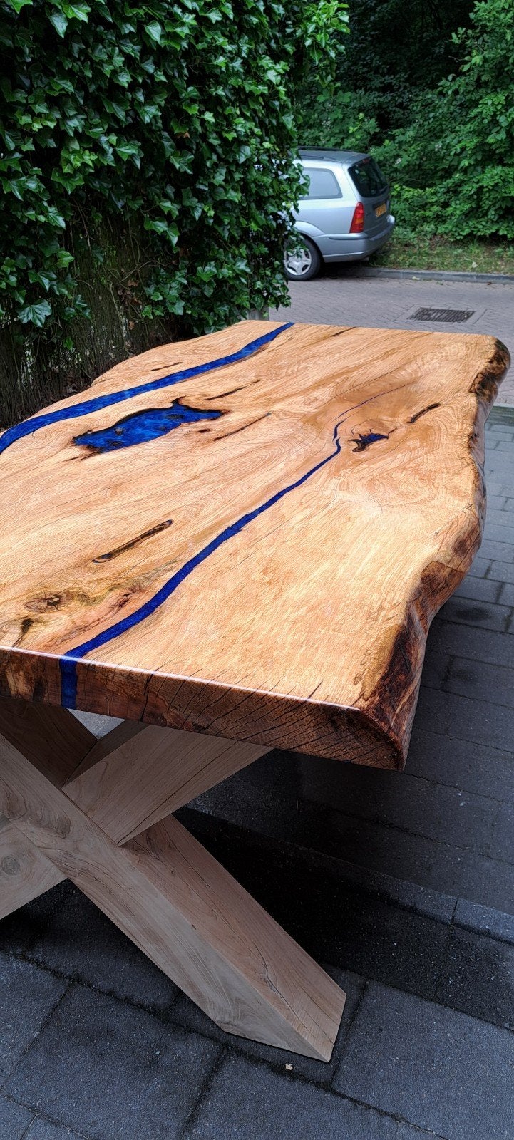 epoxy tafel   boomstam tafel met rivier, Ophalen, 50 tot 100 cm, Rechthoekig, Nieuw