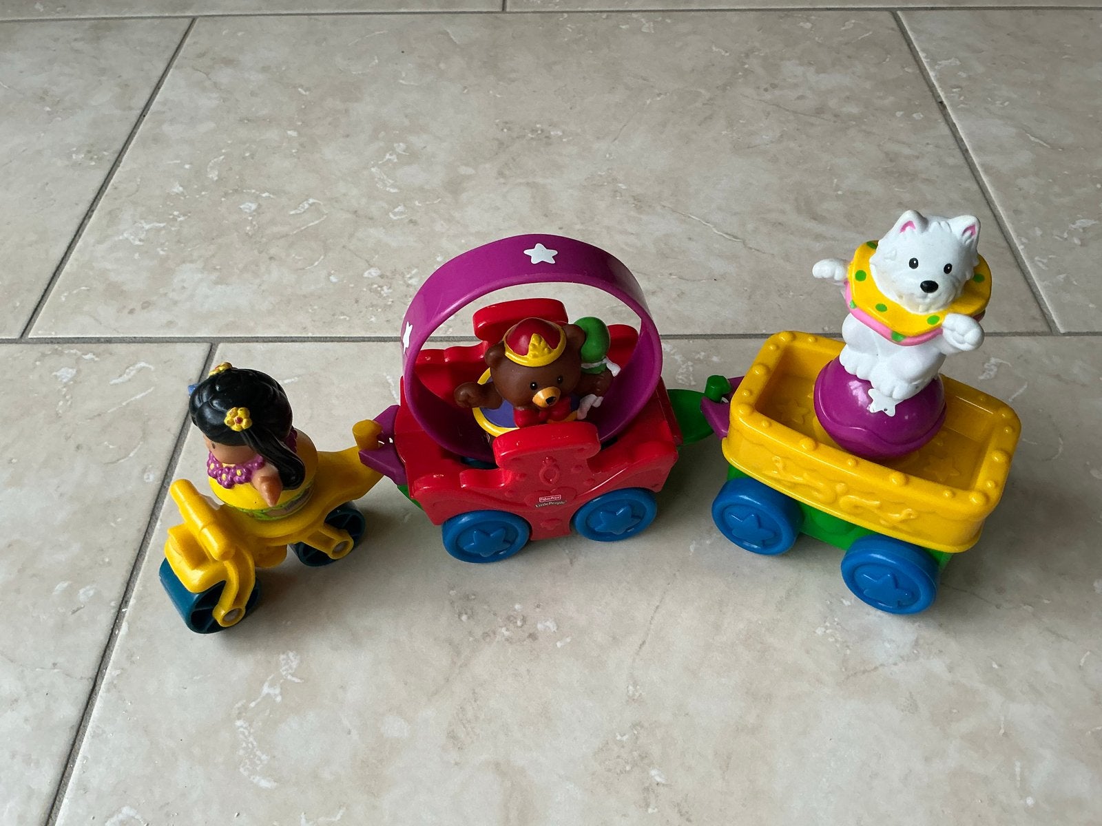 Fisher-Price Little People Circus fiets met Figuren, Ophalen of Verzenden, Gebruikt, Jongen of Meisje