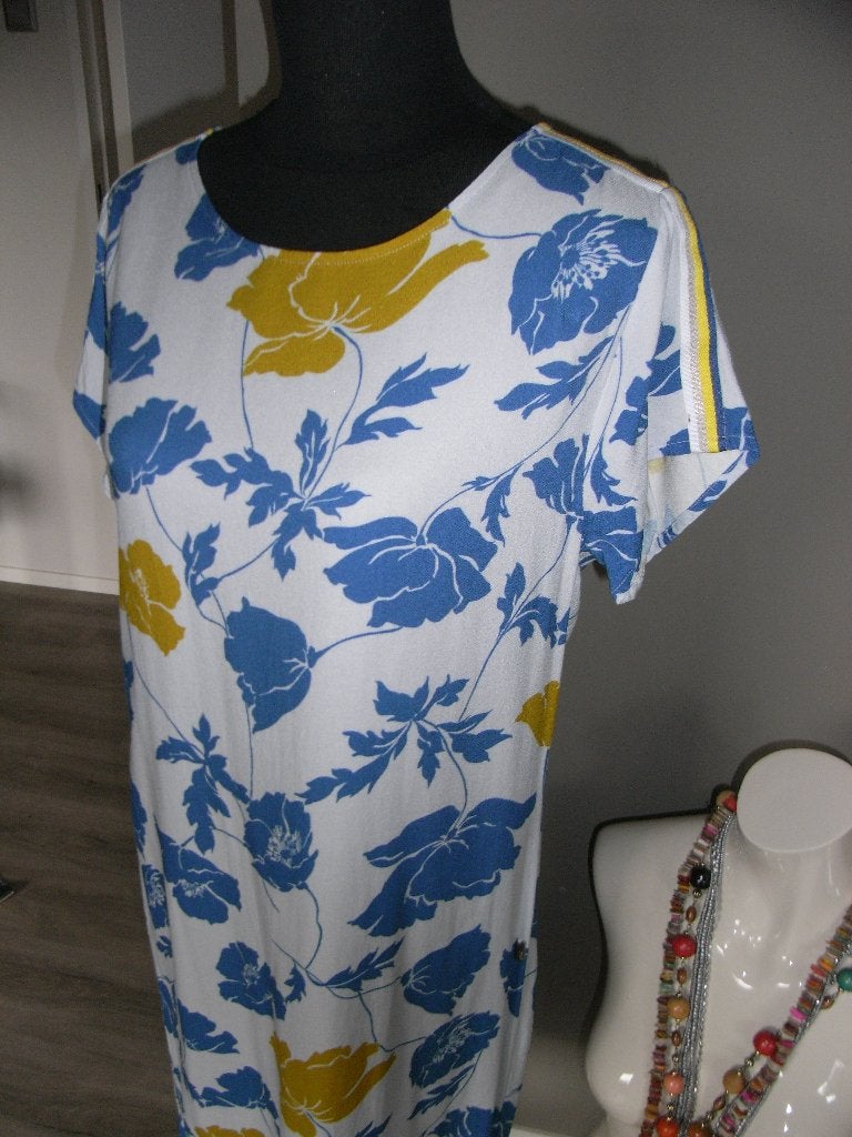 ANNA VAN TOOR jurk met korte mouw mt 36/38, wit/blauw/geel, Anna van Toor, Blauw, Nieuw, Ophalen of Verzenden