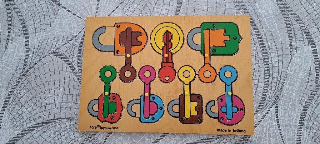 Sleutel Puzzel Hout, Ophalen, 10 tot 50 stukjes, Zo goed als nieuw, Van hout